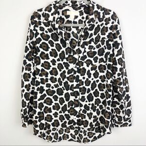 MICHAEL KORS | Animal Print Leopard Button Down Shirt Medium